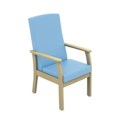 Sunflower Atlas Patient Mid Back Arm Chair - Anti Bac Vinyl Cool Blue