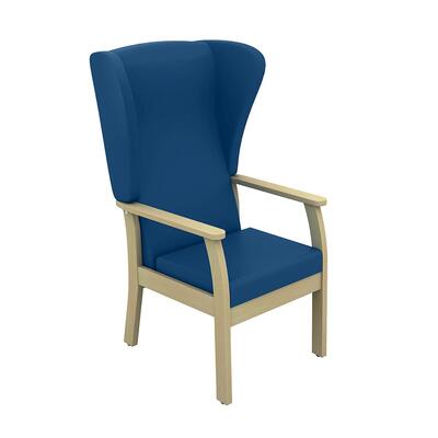 Sunflower Atlas High Back Arm Chair with Wings - Anti Bac Vinyl Navy