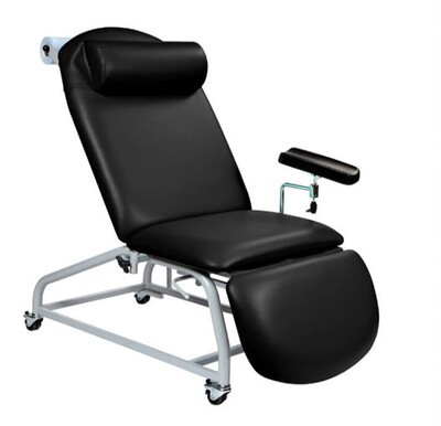 Sunflower Fixed Height Phlebotomy Chair with Locking Castors Black
