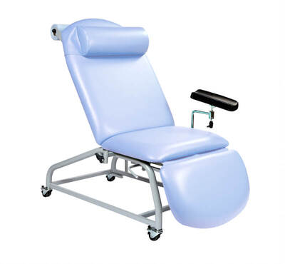Sunflower Fixed Height Phlebotomy Chair with Locking Castors Cool Blue
