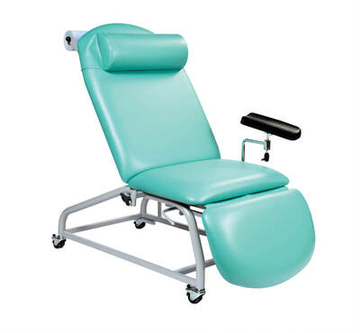 Sunflower Fixed Height Phlebotomy Chair with Locking Castors Mid Blue