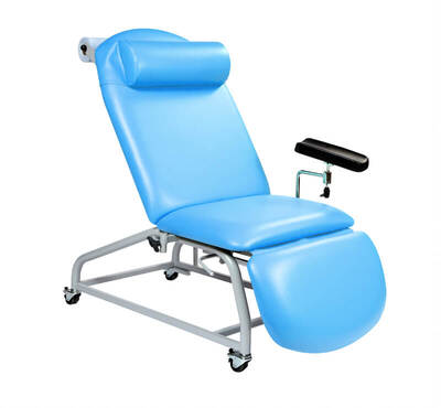 Sunflower Fixed Height Phlebotomy Chair with Locking Castors Sky Blue