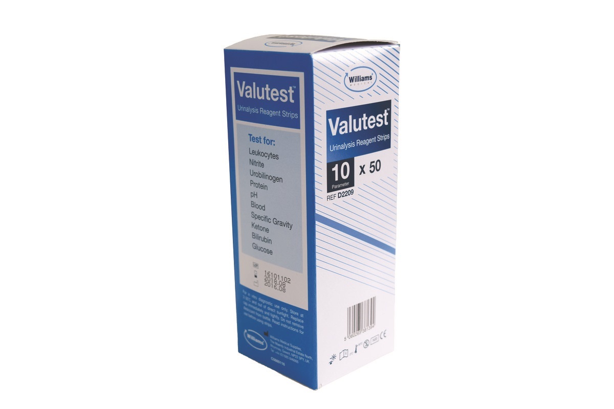 WMS Valutest Urinalysis Reagent Strips (10 Parameter)  x50 WMS Valutest Urinalysis Reagent Strips (10 Parameter)  x50
