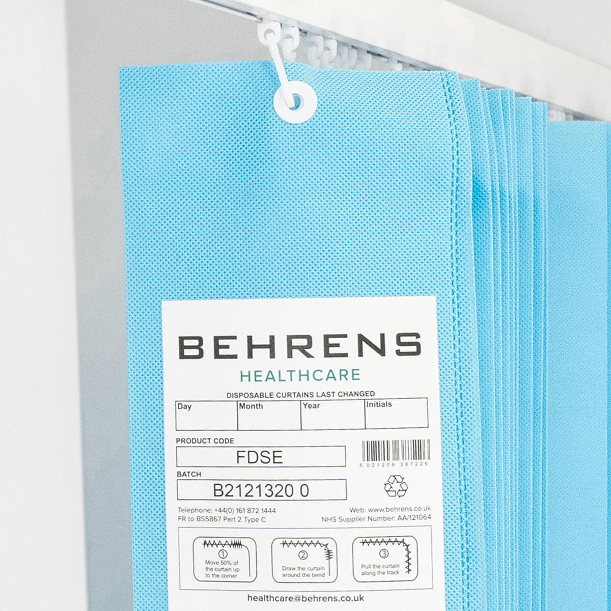 Disposable Eyelet Curtains Sky Blue 750x200cm Disposable Eyelet Curtains Sky Blue 750x200cm