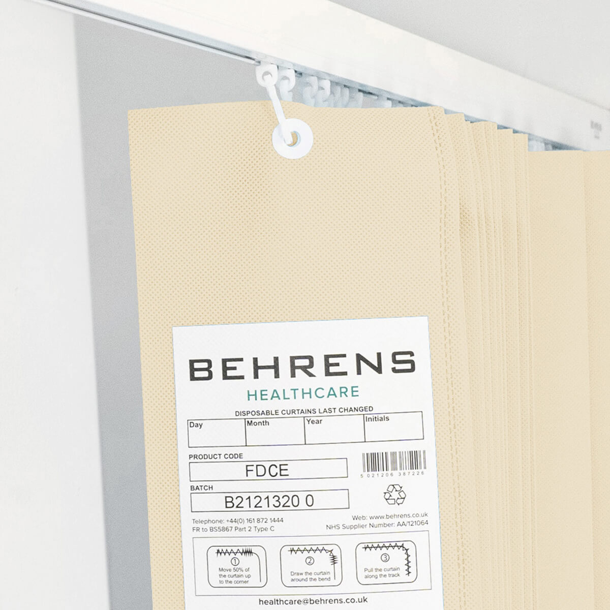 Disposable Eyelet Curtains Cream 750x200cm Disposable Eyelet Curtains Cream 750x200cm