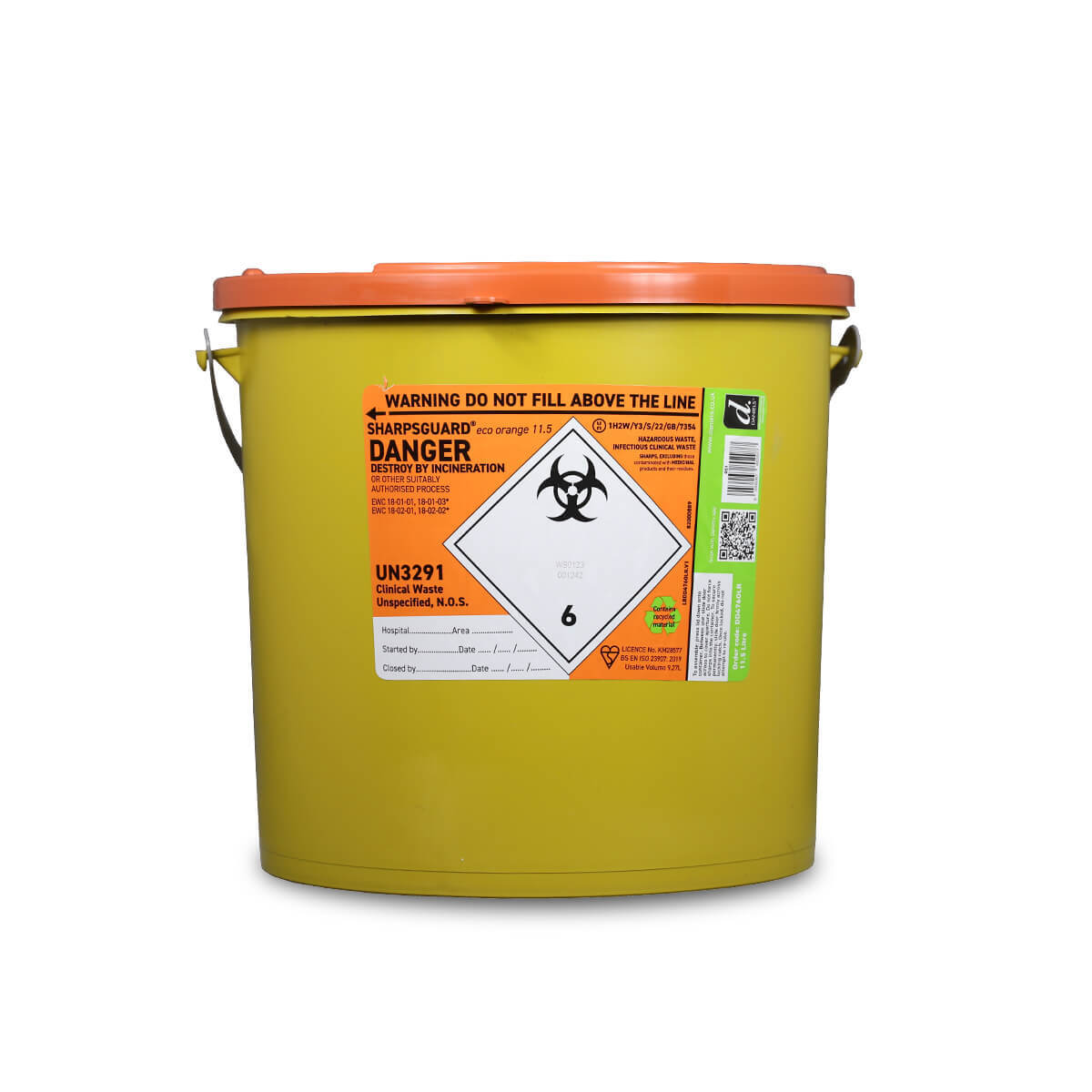 Sharpsguard Bin Eco Orange 11.5L x1 Sharpsguard Bin Eco Orange 11.5L x1