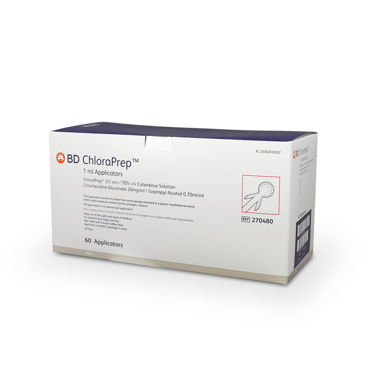 ChloraPrep 1.0ml Applicators x 240 Skin Preparation Infection