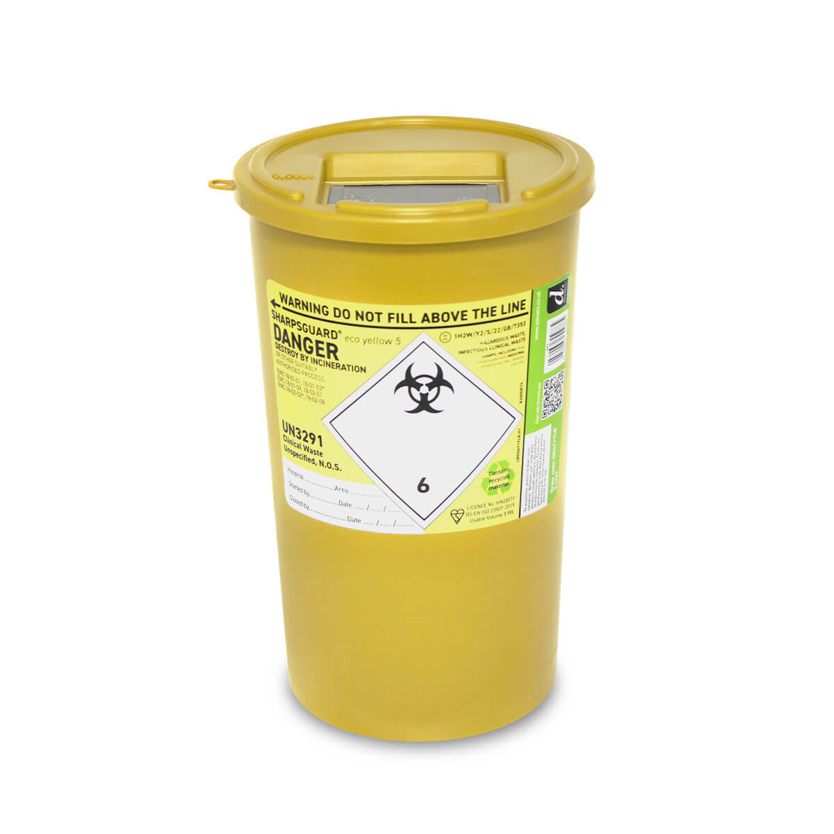Sharpsguard Bin Eco Yellow 5L x1 Sharpsguard Bin Eco Yellow 5L x1