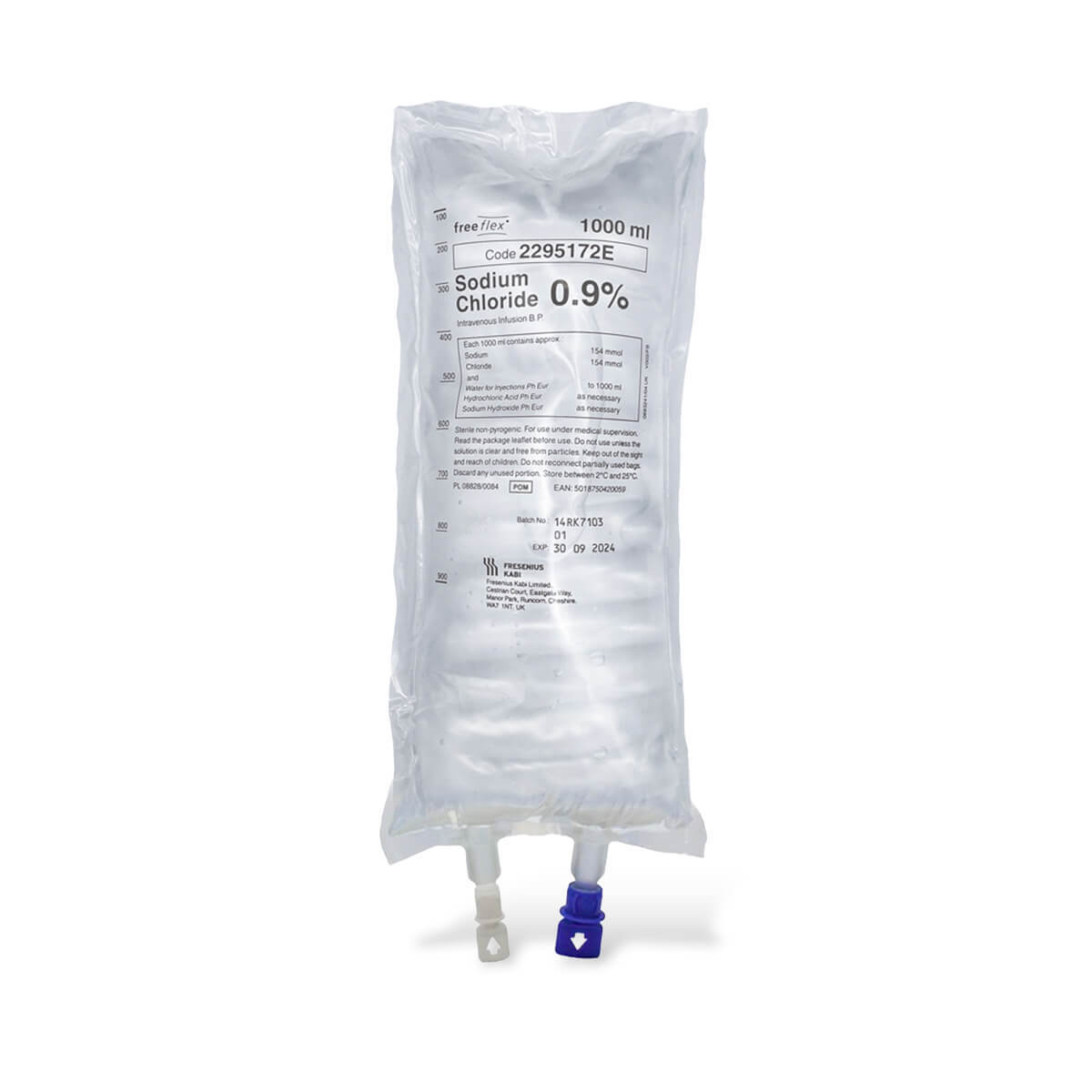 Freeflex Plus® sodium chloride 0.9% in 1000ml - Box of x10 (PK) POM Freeflex Plus® sodium chloride 0.9% in 1000ml - Box of x10 (PK) POM