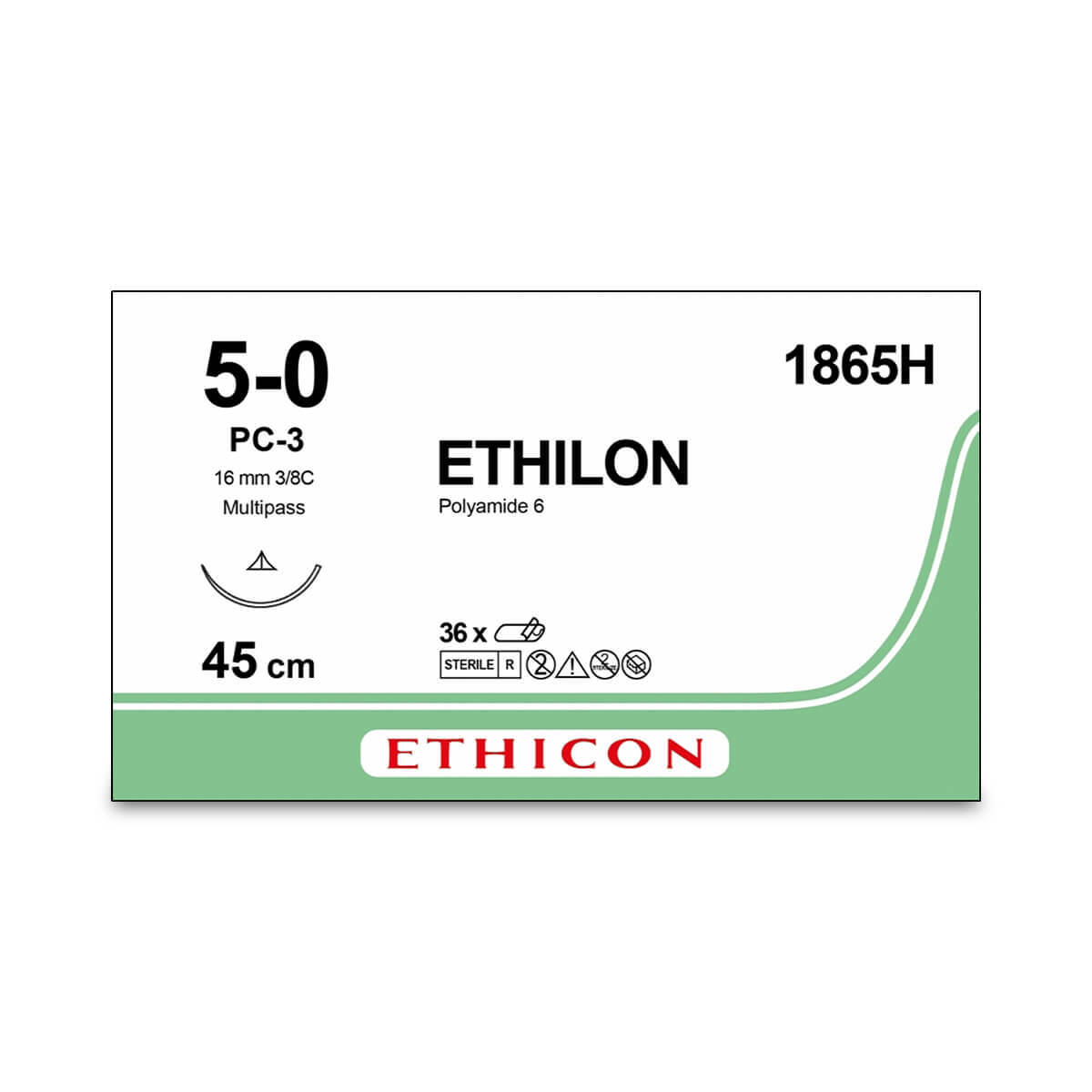 Ethilon 1865H Black 5-0 Suture 45cm (36 pieces 45 cm x36 Ethilon 1865H Black 5-0 Suture 45cm (36 pieces 45 cm x36