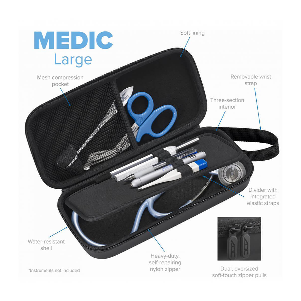 Medic Stethoscope Case Large Black x1 Medic Stethoscope Case Large Black x1