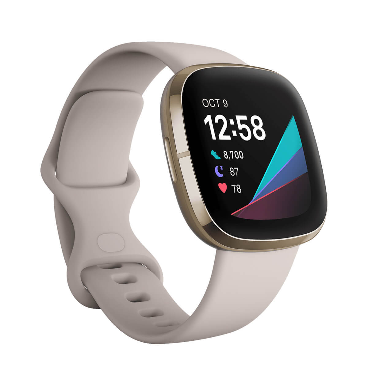 Fitbit Sense Smartwatch Lunar White Strap / Soft Gold Case Fitbit Sense Smartwatch Lunar White Strap / Soft Gold Case