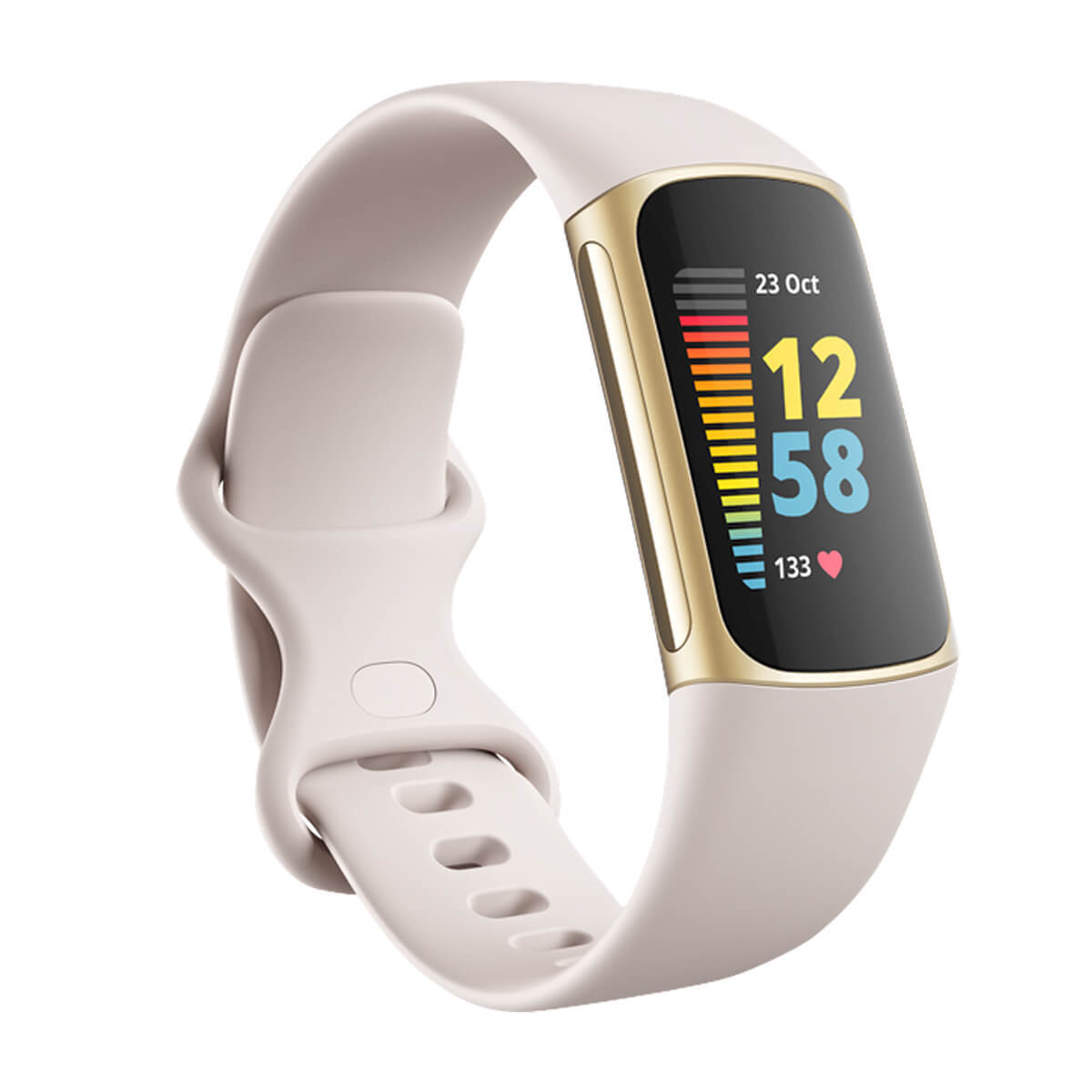 Fitbit Charge 5 Smartwatch -  Lunar White Strap / Soft Gold Case Fitbit Charge 5 Smartwatch -  Lunar White Strap / Soft Gold Case