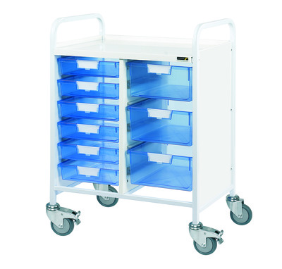 Sunflower Vista 60 Trolley, 6 Single and 3 Double Trays - Green Trays Green Trays