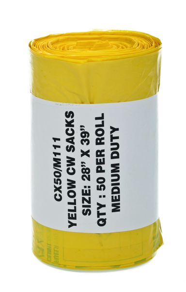 YELLOW CLINICAL BAGS ROLL  X50