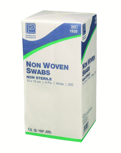 Non-Woven Swab Non-Sterile 4 Ply 10cm x 10cm x200
