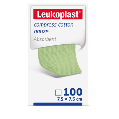 Leukoplast Cotton Gauze 7.5CMX7.5CM N/S 8 PLY x100