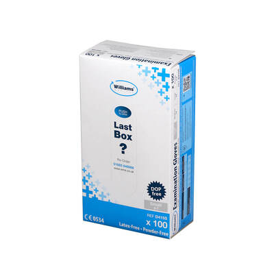 Williams Synthetic Powder-Free Latex-Free Examination Gloves Small x100 Williams Synthetic Powder-Free Latex-Free Examination Gloves Small x100