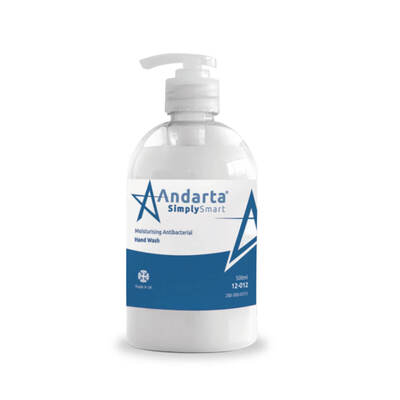 Andarta Gentle Antibacterial Hand Wash with Pump 500ml Andarta Gentle Antibacterial Hand Wash with Pump 500ml