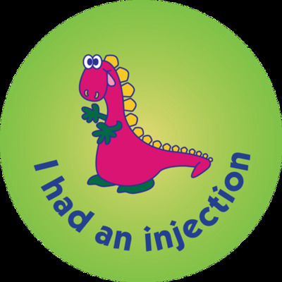 Dino I had an Injection - Sticker  38mm x 75