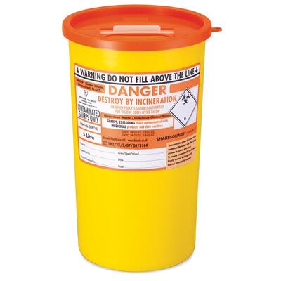 SHARPSGUARD® Orange Bin - 5 Litre Orange x1