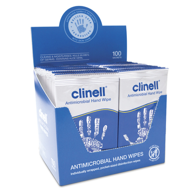 Clinell Antibacterial Hand Wipes  x100