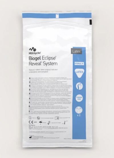 Biogel Eclipse Reveal Indicator System Surgeons Gloves Green & Natural 8 x25