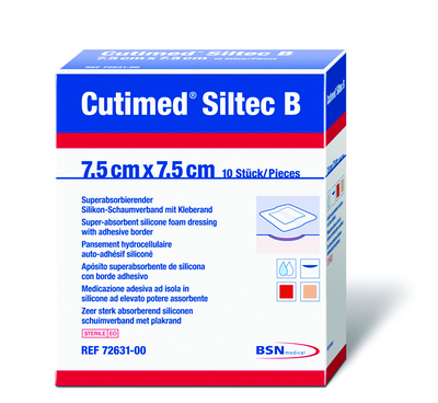 Cutimed Siltec B 7.5cm x 7.5cm x10