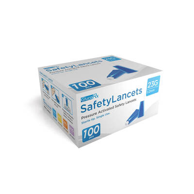 GlucoRx Safety Lancets 23G/2.2mm (100 pcs)