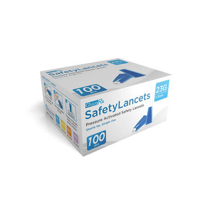 GlucoRx Safety Lancets 23G/2.2mm (100 pcs) GlucoRx Safety Lancets 23G/2.2mm (100 pcs)
