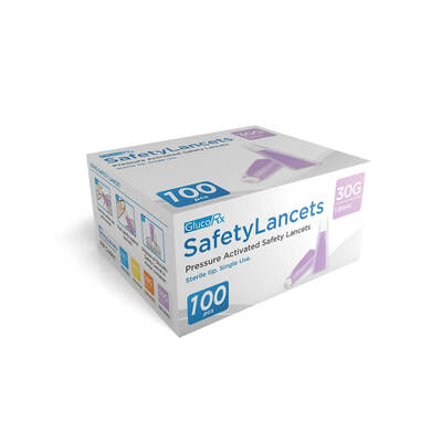 GlucoRx Safety Lancets 30G/1.6mm (100pcs)