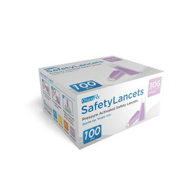 GlucoRx Safety Lancets 30G/1.6mm (100pcs) GlucoRx Safety Lancets 30G/1.6mm (100pcs)