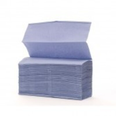 PAPER HAND TOWELS - 1PLY ZIGZAG - BLUE X4000