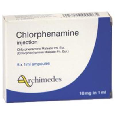 Chlorphenamine 10mg/1ml Ampoule POM x5