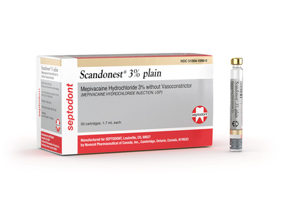 (Septodont) Scandonest  2.2ml x 50 3% 2.2ml Cartridge POM