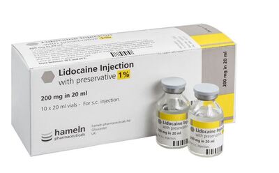 Lidocaine 1%, 10mg/ml, 20ml Vial POM x10
