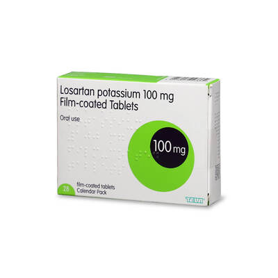 Losartan Potassium Film-Coated 100mg tablets - (Pack of 28) Losartan Potassium Film-Coated 100mg tablets - (Pack of 28)