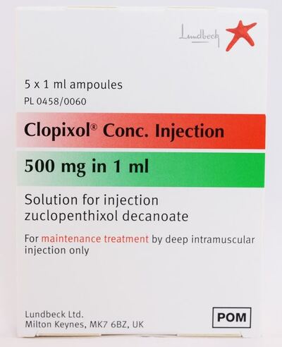 Clopixol Concentrate 500mg / 1ml Ampoule POM x5