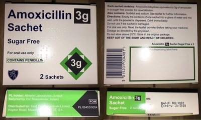 Amoxicillin, Sugar-Free 250mg/5ml, 100ml Suspension POM x1
