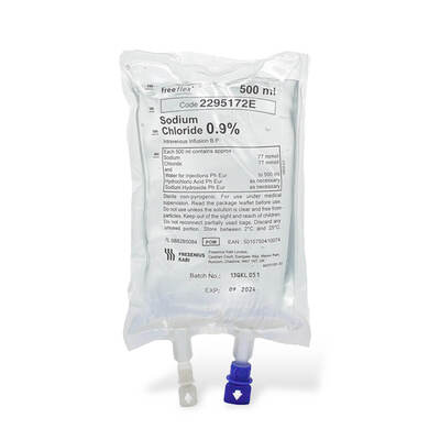 Freeflex Plus® sodium chloride 0.9% in 500ml - Box of x20 (PK) POM Freeflex Plus® sodium chloride 0.9% in 500ml - Box of x20 (PK) POM