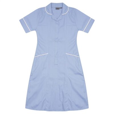 Nurses Dress Sky/White Trim uk 6