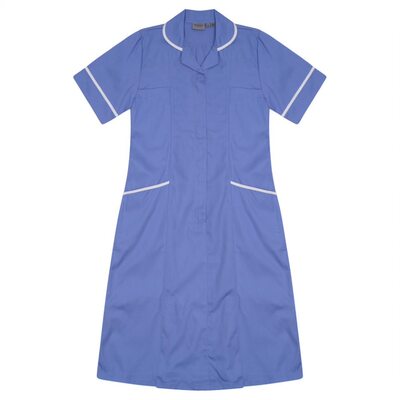 Nurses Dress Metro Blue/White Trim uk 6