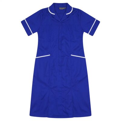 Nurses Dress Royal/White Trim uk 6