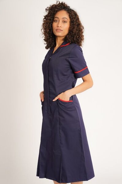 Nurses Dress Navy/Red Trim uk 6