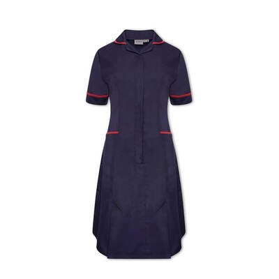 Nurses Dress Navy/Red Trim Size 6 Regular Nurses Dress Navy/Red Trim Size 6 Regular