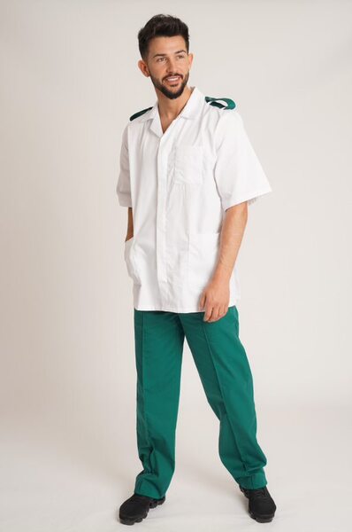 Mens Classic Tunic with Epaulette Loops White 34