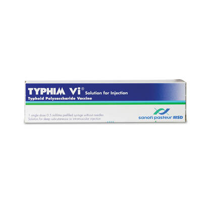 Typhim VI Typhoid Polysaccharide Vaccine 25mcg/0.5ml Solution for injection POM X1 Typhim VI Typhoid Polysaccharide Vaccine 25mcg/0.5ml Solution for injection POM X1