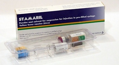 STAMARIL, powder and solvent for suspension for injection in pre-filled syringe.