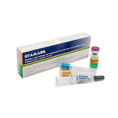 Stamaril yellow fever vaccine 0.5ml powder and solvent for suspension for injection in a pre-filled syringe POM X1 Stamaril yellow fever vaccine 0.5ml powder and solvent for suspension for injection in a pre-filled syringe POM X1