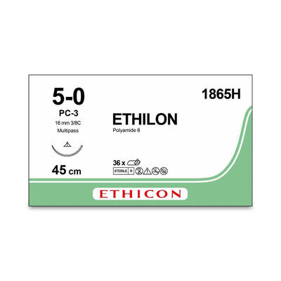 Ethilon 1865H Black 5-0 Suture 45cm (36 pieces 45 cm x36 Ethilon 1865H Black 5-0 Suture 45cm (36 pieces 45 cm x36